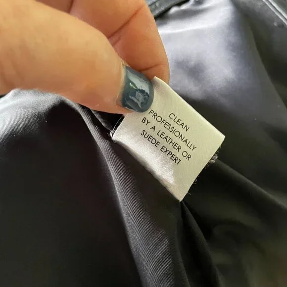 Calvin Klein Genuine Leather Trench Coat Women Small Black Classic Elegant Retro - Picture 8 of 15